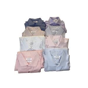 8 Calvin Klein Regular-Fit Non-Iron Dress Men's Shirt 32/33 Size /1 Slim Fit LOT